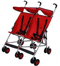 Aldeba İkiz Baston Bebek Arabası Kırmızı / Siyah